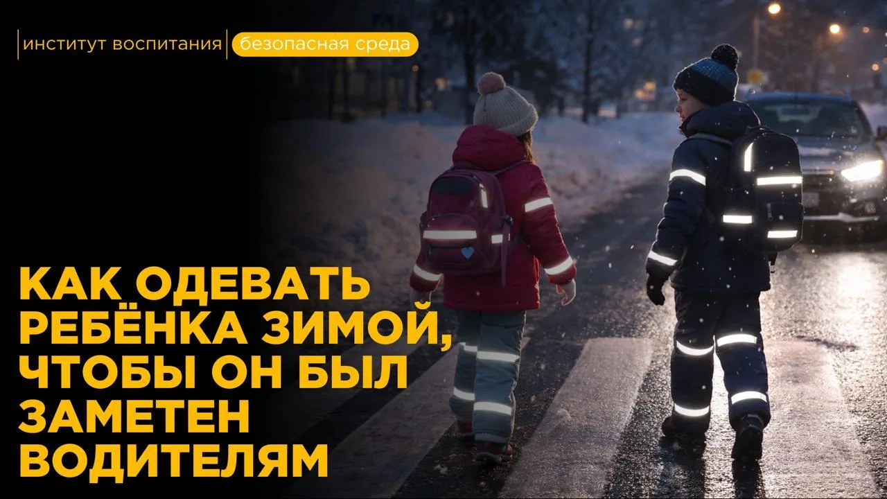 Как одевать ребенка зимой, чтобы он был заметен водителям